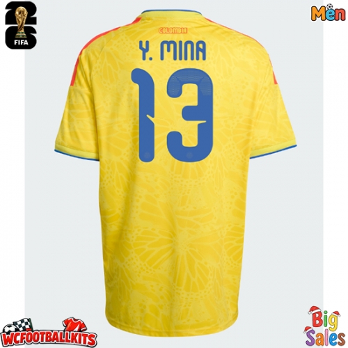 Colombia Yerry Mina #13 Replica Home Stadium Shirt World Cup 2026 Short Sleeve